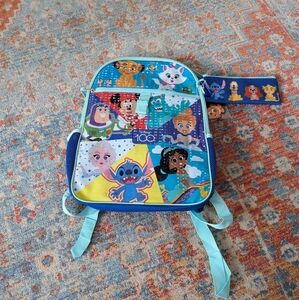 Disney Backpack 100th Anniversary Blue Elsa Stitch NWT Mickey Pencil Case